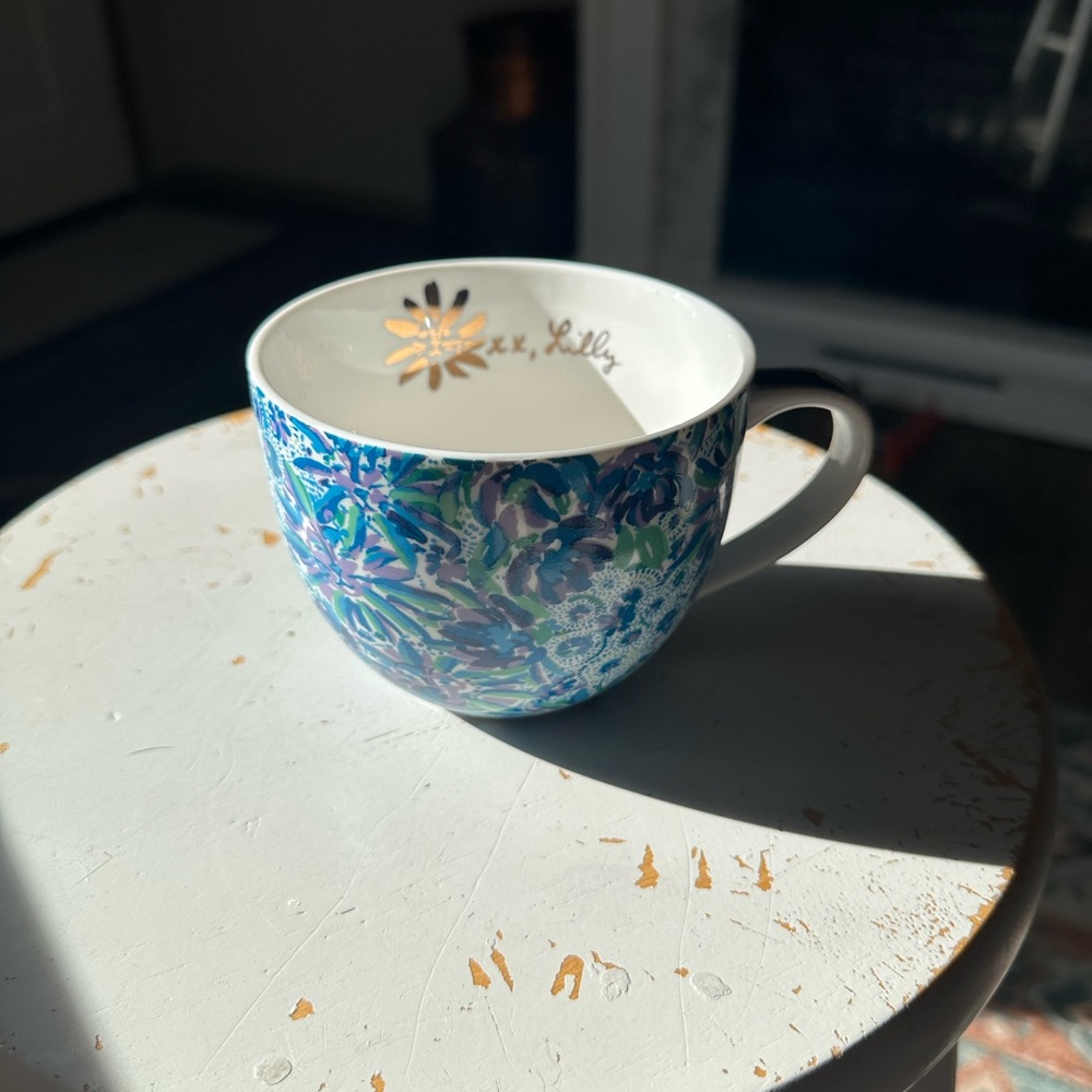 Lilly Pulitzer Blue and Green Floral Mug